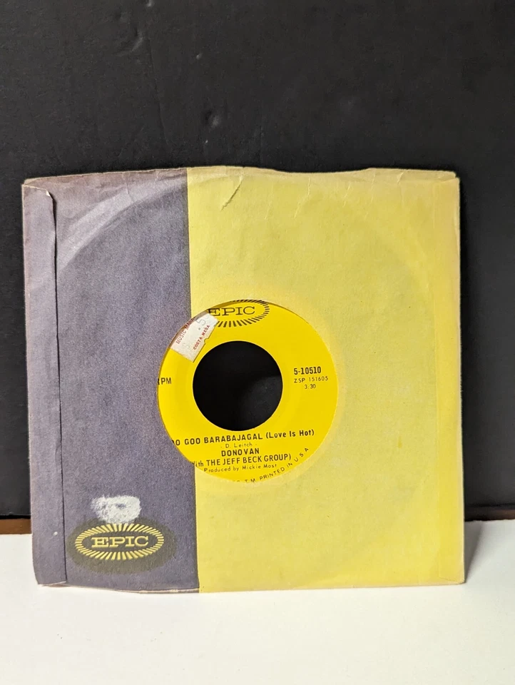 Donovan with The Jeff Beck Group BARABAJAGAL / TRUDI 45 7” Vinyl Record Epic - Image 3 of 4