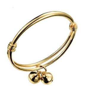 Authentic Baby Bling Bracelet Cuff Bangle Jewelry Sweet Bell Gold Plated For Gifts