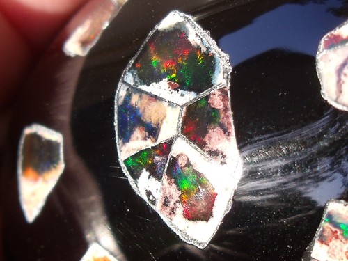 850 CTS Black Obsidian Turtle with Cantera Fire Opal Inlay - Picture 22 of 23