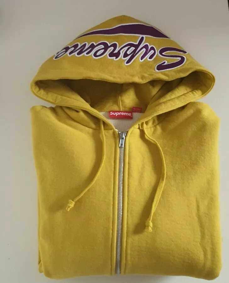 FW18 Supreme Thermal Zip Up mustard sweatshirt size M medium hoodie