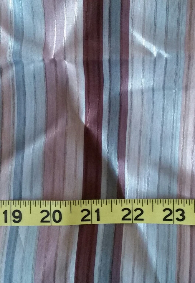 Brown & Blue Striped Lightweight/Sheer Fabric for Curtains - 30" x 60" - Image 2 of 3