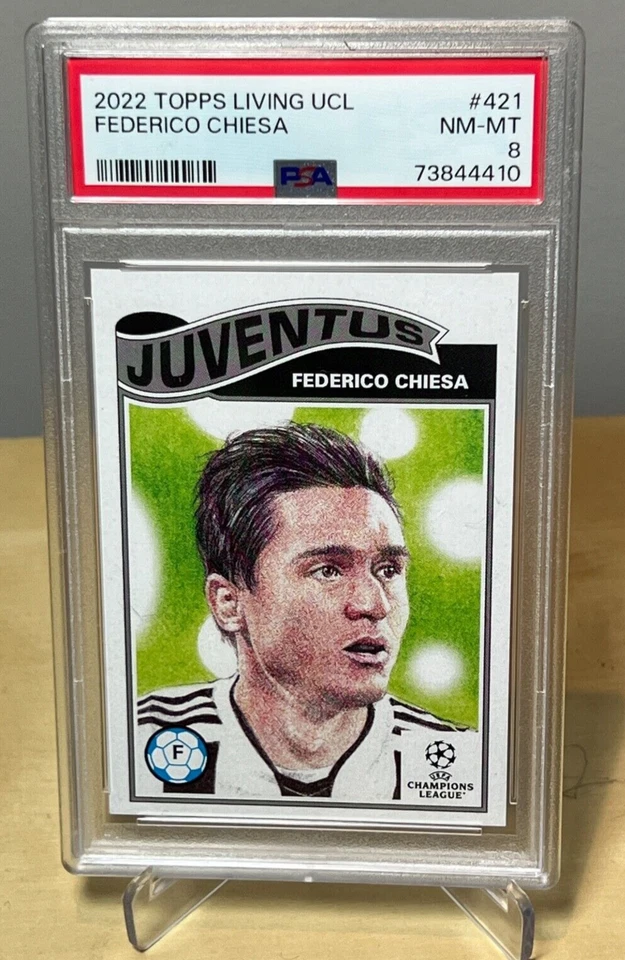 FEDERICO CHIESA 2022 TOPPS LIVING UCL SOCCER CARD #421 JUVENTUS ITALY PSA - Image 3 of 3