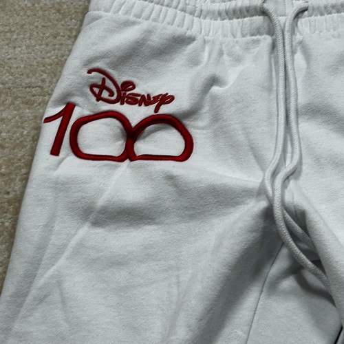 Disney 100 Sweatpants Girls L 11/13 White Stitch Mickey Pooh Soft Comfy Pants - Picture 5 of 12