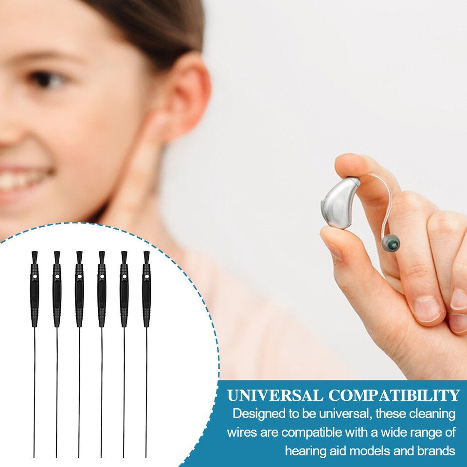 6pcs Nylon Brush Hearing Aid Cleaning Wire Small Home Amplifier