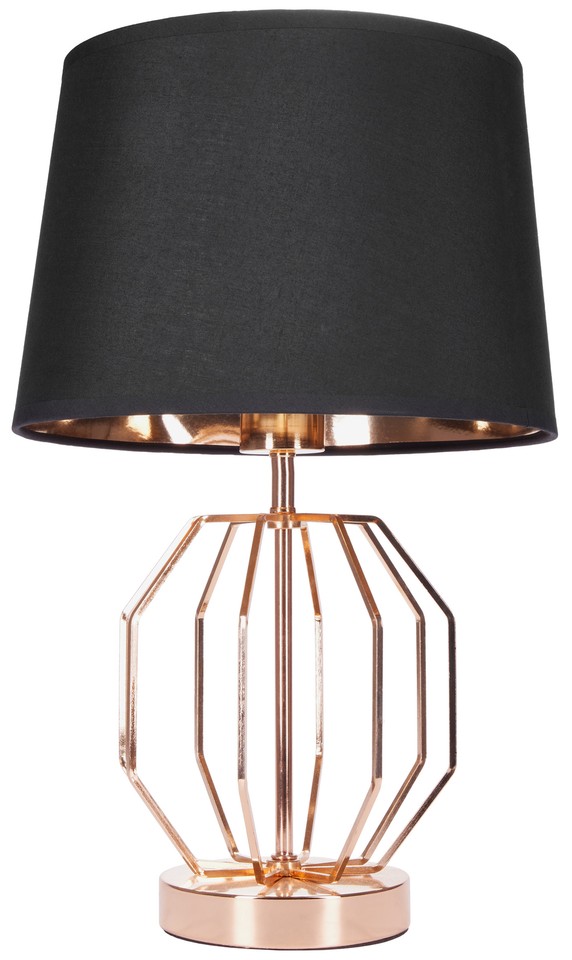 BRUBAKER Lot de 2 Lampes de Table Industrial Metal Doré 45 cm con Abat-jour Noir