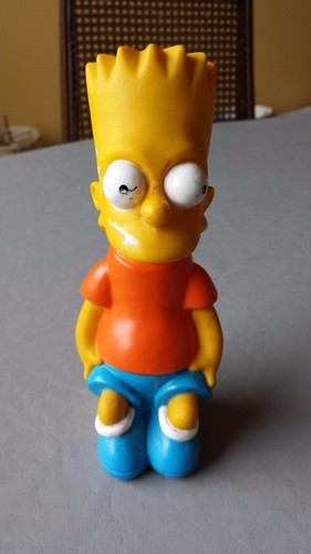 Vintage Rare Red Shirt Sitting Bart Simpson 7" Vinyl Coin Bank Street Kids 1990 - Picture 3 of 10