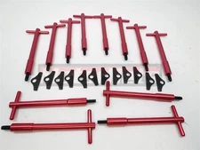 BBC Chevy Red Tall T-Bar Valve Cover Hold Down Kit BBC 396 454 Bolts Mini Tabs