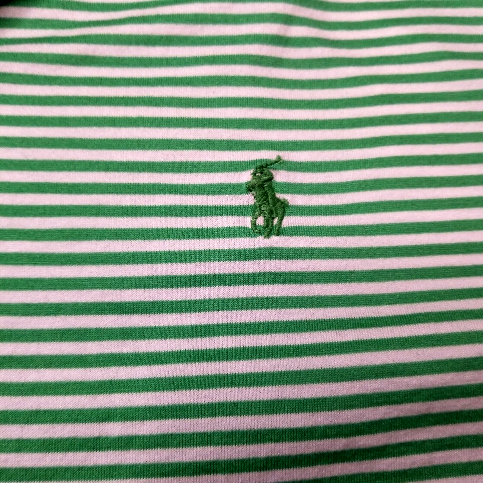 Polo Golf Ralph Lauren Uomo XL Pima Camicia Cotone Verde Bianco Righe Casual Pony