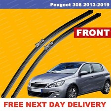 For Peugeot 308 13-21 Push Button Front Windscreen Aero Wiper Blades SET 24"18"