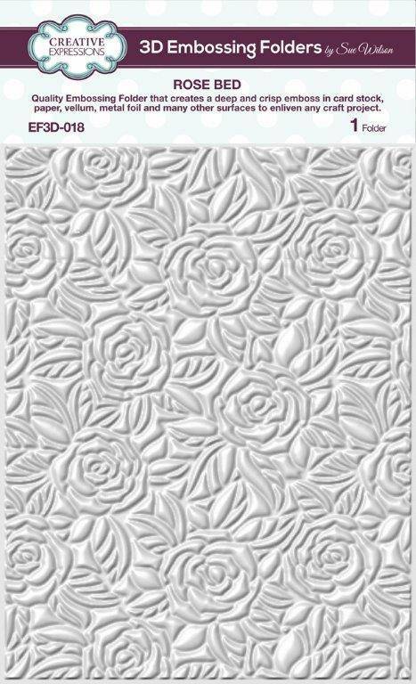 Creative Expressions Rose Bed Embossing Folder Mothers Day Birthday Card Making