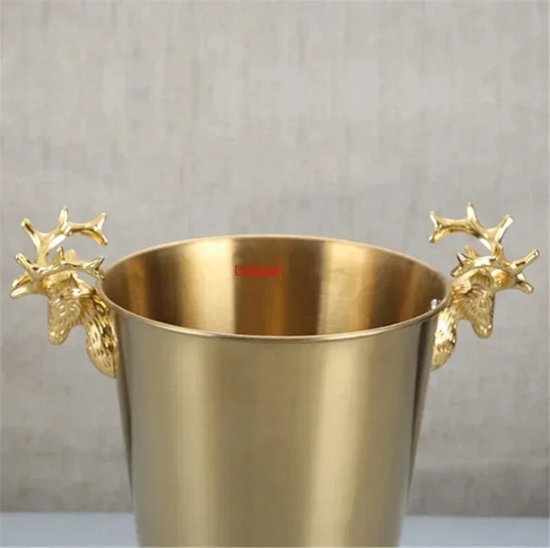 Enfriador de vino enfriador de botellas enfriador de cerveza barril de hielo plata oro oro cubos de hielo Foto 3 de 4