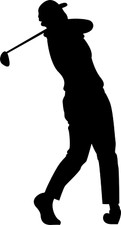 Male Golfer Vinyl Decal Golf Player Car Window Laptop Sticker