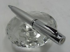 GORGEOUS HIGH QUALITY SATIN SILVER AND POLISHED SILVER TWIST BALL POINT PEN