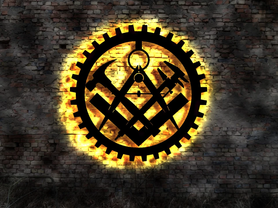 LED Schild Mechaniker Schrauber Zunft Zunftzeichen Rund Innungsschild Logo sign - Bild 1 von 1