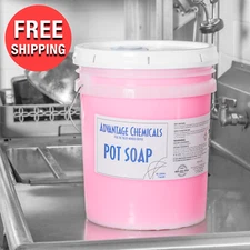 Commercial Kitchen 5 Gallon Liquid Dish Soap Lemon Scent Pot Pan Sink Detergent