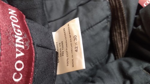 Lot of 2 Sears Covington Mens Pants 42x30 Perfect Pleated Corduroy Brown & Tan - Picture 9 of 21