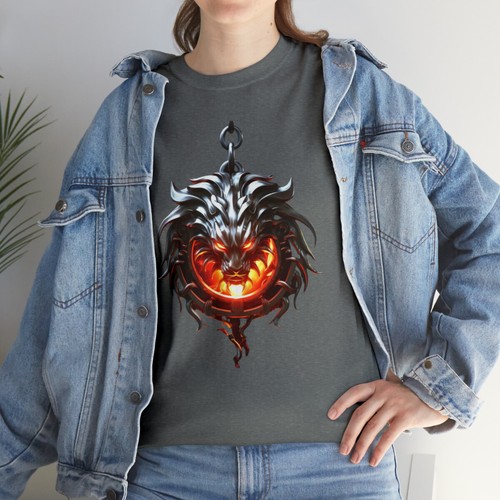 Realistic Tarnished Lion Emblem Talisman RPG DnD Unisex Heavy Cotton Tee T-Shirt - Picture 58 of 85