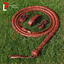 Kangaroo Hide Leather BULL WHIP 04 to 16 Feet Long 16 Plaits Indiana Jones Whip