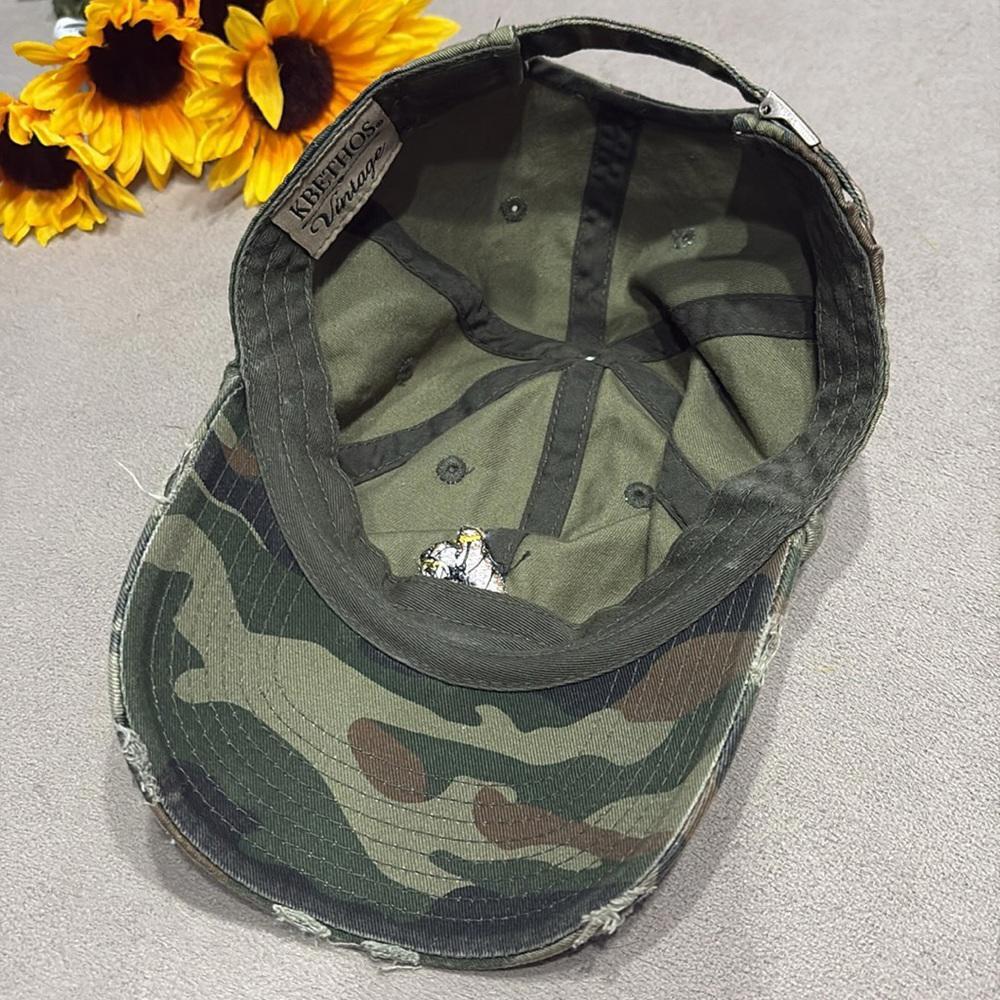 Kbethos Vintage Camo Distressed Baseball Cap Embroidered  display picture 1