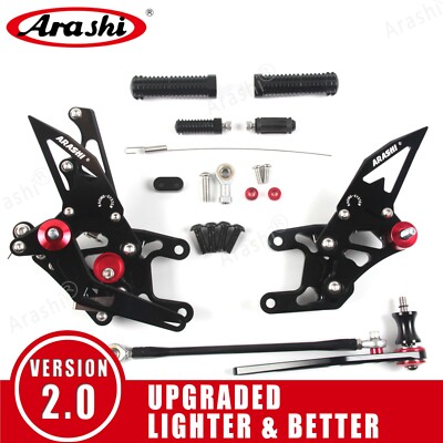 For Honda CBR1000RR 2012 - 2020 Arashi Adjustable Rearsets Racing Footrest BLACK