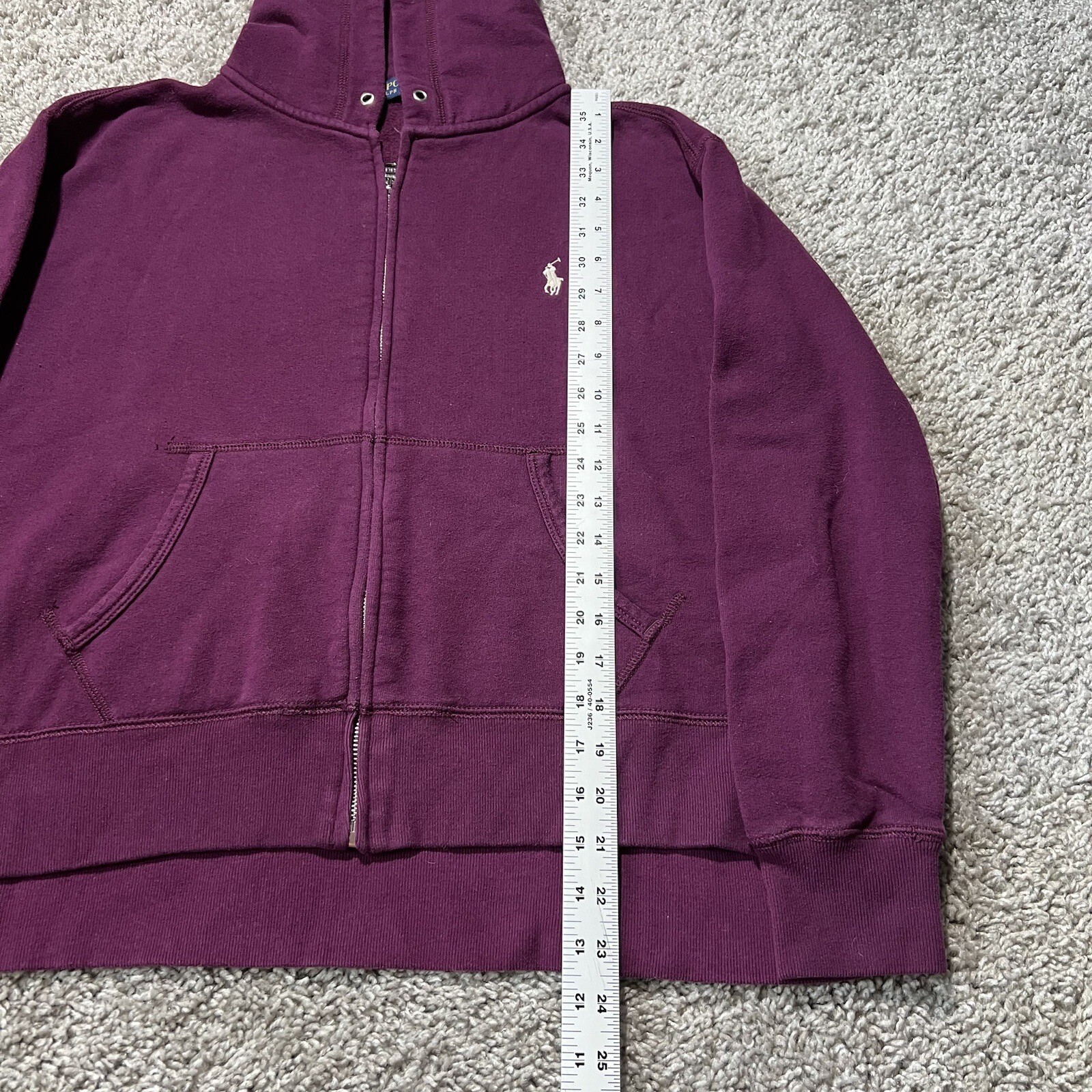 Polo Ralph Lauren felpa con cappuccio cerniera intera donna viola medio pony donna