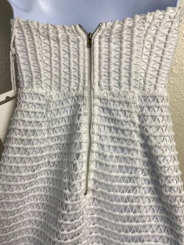 NEW Here Comes The Sun White Mesh Strapless Midi Dress Sz Small Mermaid Coquette - Picture 18 of 21