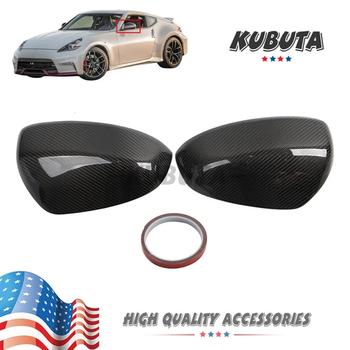 FOR 2009-2020 NISSAN 370Z Z34 CARBON FIBER SIDE VIEW MIRROR COVERS CAP OVERLAY