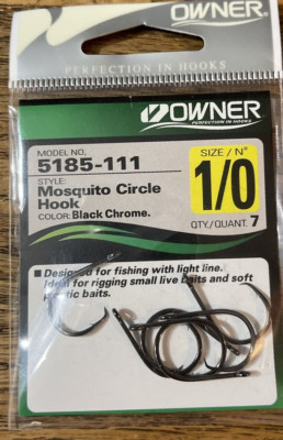 Owner 5185-111  Circle Hook Size 1/0-1ea Pack Of 7-Brand New-SHIPS N 24 HOURS