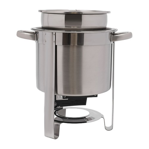 Chafer Rotondo per Alimenti 4,23 QT Catering Sfregatura Piatto, Zuppiera Profonda in Acciaio Inox - Foto 5 di 20