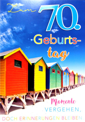 B&C A4 Geburtstagskarte 70 Jahre blau Spruch XXL Glückwunschkarte Zum Geburtstag