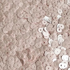 5mm Flat Sequins Pale Pink Opaque Satin Pearl Medium Hole Made in USA