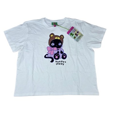 Teddy Fresh x Beepy Bella Little Cat Tee White SHORT T Shirt NWT
