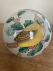 Cardinal Glass Paperweight BYA 1993 reverse painted Vintage Approx 3” Diameter — photo 3