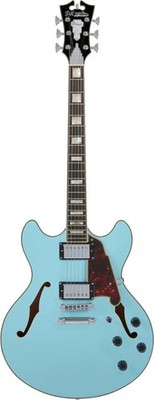 D'Angelico Premier DC Semi Hollow Electric Guitar, Sky Blue DAPDCSKBCS