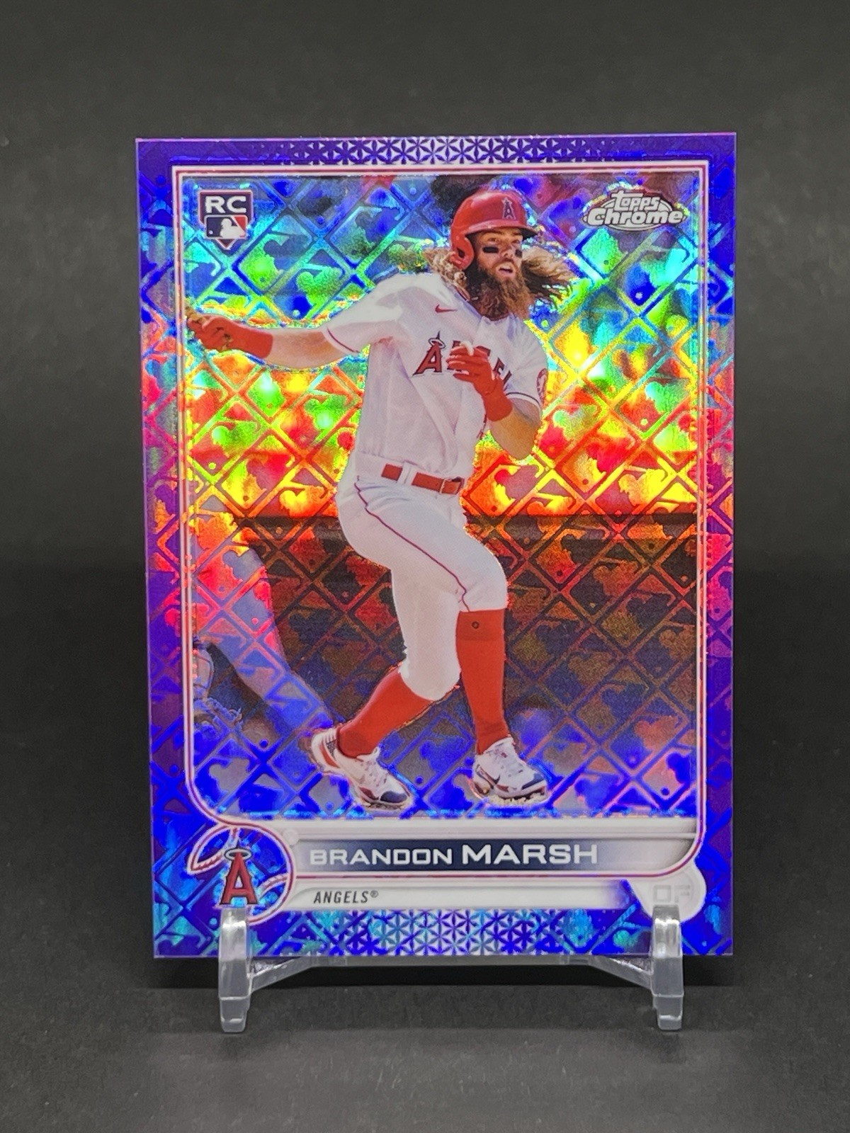 2022 Chrome Logofractor Purple Refractor Brandon Marsh Rookie /250 #25