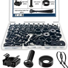 105 PCS M6 Rack Screws and cage Nuts Assortment Kit, Cage Screws and Nuts Was...