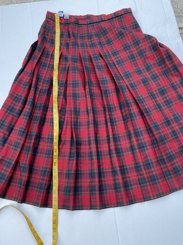 Pendleton Tartan Skirt Plaid Virgin Wool Sz 12 Red Navy Green, Excellent!!! - Picture 9 of 12