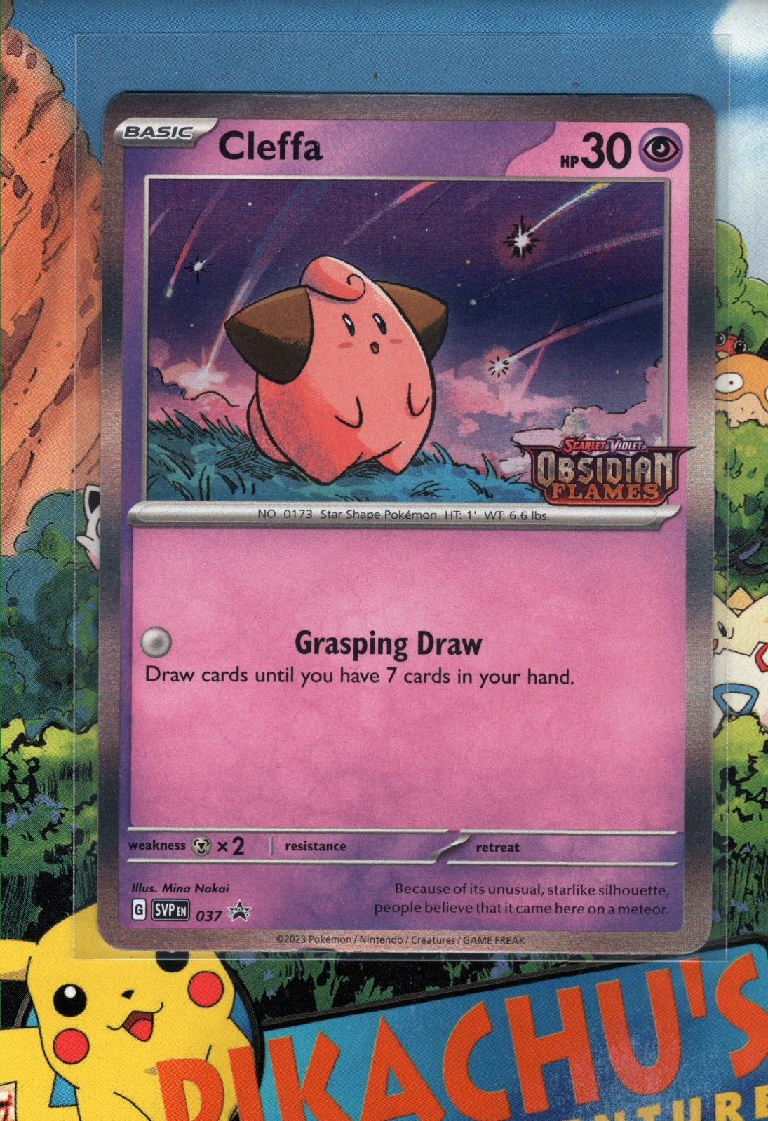 Pokémon TCG Cleffa SVP 037 Promo Pre Release Obsidian Flames Stamped Holo  NM/M