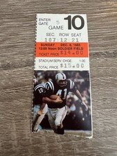 1985 Chicago Bears football ticket Walter Payton 9th 100 yard game in a row 