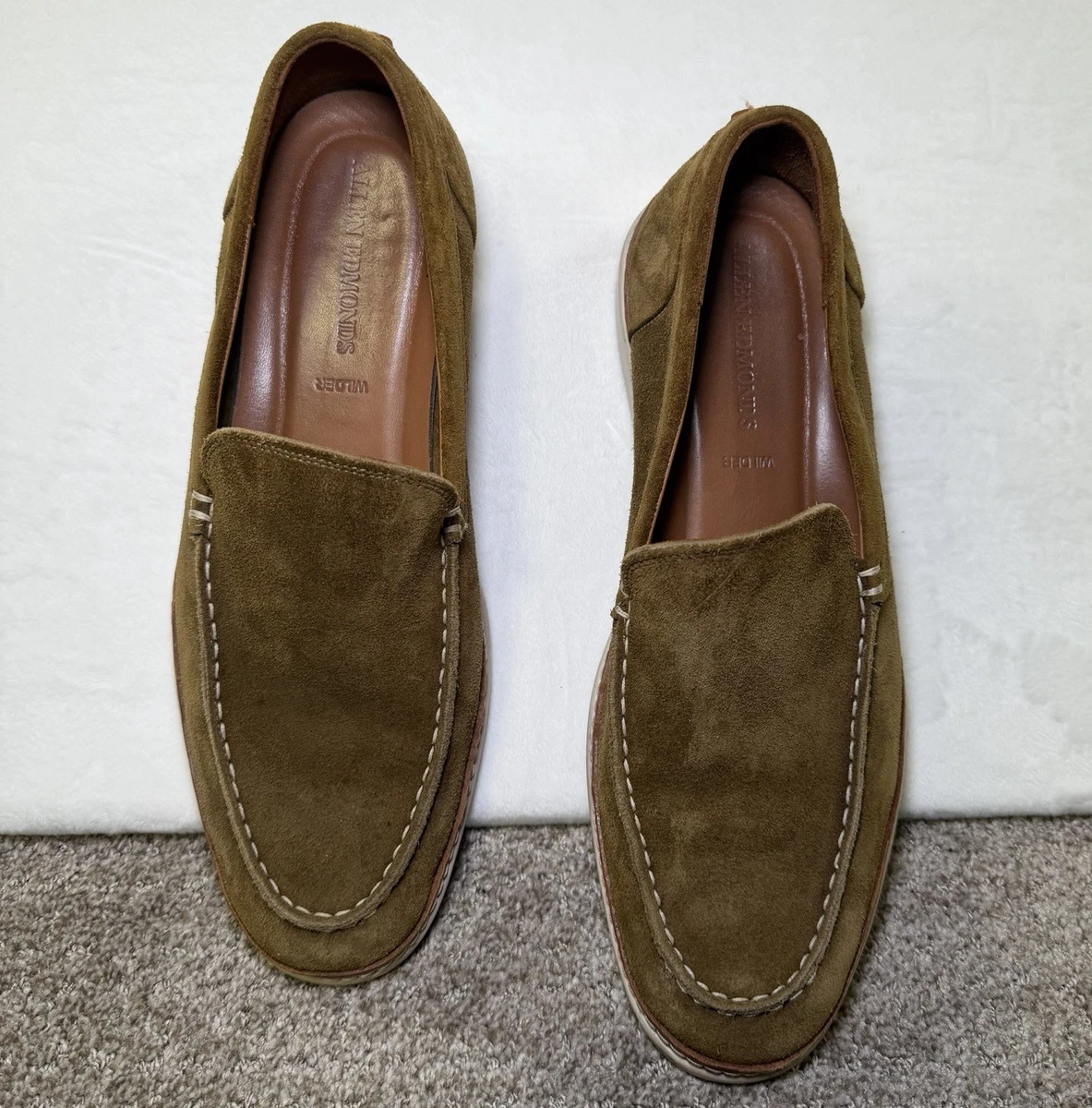 Allen Edmonds Wilder Suede Venetian Loafers Slip On Dress Shoes Brown Sz 9.5D Allen Edmonds Brown Casual Shoes for Men for sale | eBay main image 4