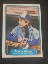 1982 Fleer DANNY AINGE Blue Jays In-person signed AUTO Autographed