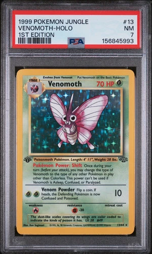 1999 Pokemon Jungle Venomoth Holo 1st Edition PSA 7 NM #13