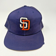 Vtg San Diego Padres Hat Adult Blue Annco Twill Snapback Cap 90s Worn