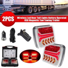 Wireless Trailer Lights Magnetic Rechargeable Tow Light Led Kit For Trailer Rv