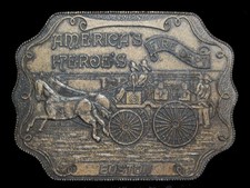 NE25164 VINTAGE 1970s AMERICA'S HEROES FIRE DEPT. BOSTON BELT BUCKLE