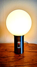 Kugellampe aus Chrom und satiniertem Glas 70er Mid Century Space Age