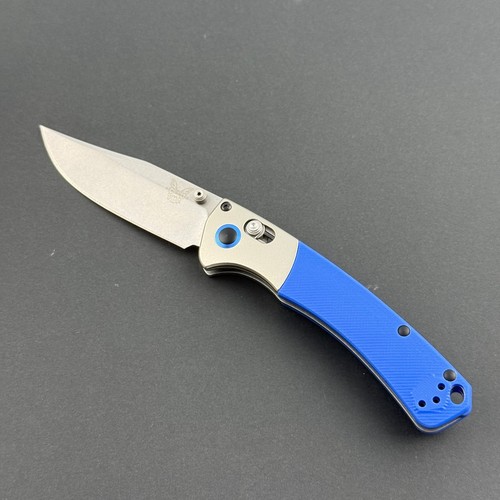 Benchmade 15085 Custom Mini Crooked River Blue Handle S30V Blade Folding Knife