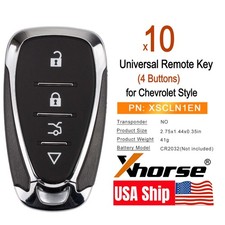 10x Xhorse Universal Remote Key For Chevrolet 4 Buttons Xscln1en For Vvdi Tool 10x Xhorse Universal Remote Key For Chevrolet 4 Buttons Xscln1en For Vvdi Tool