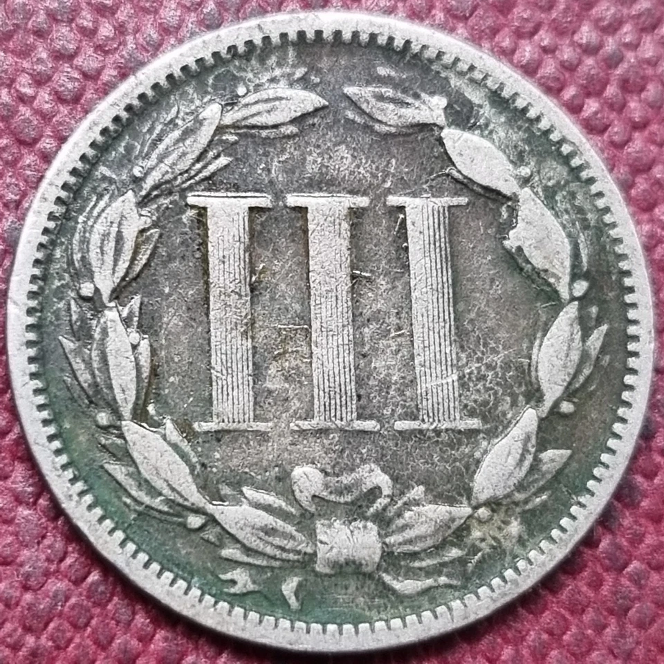 1872 Three Cent Piece Nickel 3c Circulated #96845 - Image 2 of 2