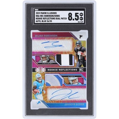 Bijan Robinson Jahmyr Gibbs 2023 Panini Illusions Rookie Reflections Patch Auto